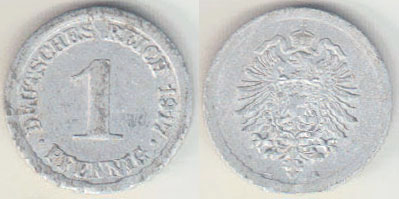 1917 A Germany 1 Pfennig A008082